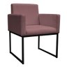 Poltrona Decorativa Base de Ferro Preta Veludo Rosê - Montanaris Decor Md Montanaris Decor Nina - 1