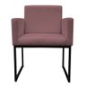 Poltrona Decorativa Base de Ferro Preta Veludo Rosê - Montanaris Decor Md Montanaris Decor Nina - 2