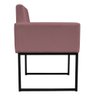 Poltrona Decorativa Base de Ferro Preta Veludo Rosê - Montanaris Decor Md Montanaris Decor Nina - 3