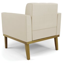 Sofá Namoradeira e 1 Poltrona Base Madeira Castanho Ana Sintético Bege - Ibiza - 13