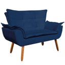 Ver imagem 5 de Kit 01 Namoradeira e 02 Poltronas Opala Suede Pés Palito Castanho D'Rossi - Azul Marinho
