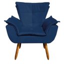 Ver imagem 3 de Kit 01 Namoradeira e 02 Poltronas Opala Suede Pés Palito Castanho D'Rossi - Azul Marinho