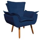 Ver imagem 2 de Kit 01 Namoradeira e 02 Poltronas Opala Suede Pés Palito Castanho D'Rossi - Azul Marinho