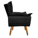 Ver imagem 6 de Kit 01 Namoradeira e 02 Poltronas Opala Suede Pés Palito Castanho D'Rossi - Preto