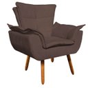 Ver imagem 4 de Kit 01 Namoradeira e 02 Poltronas Opala Suede Pés Palito Castanho D'Rossi - Marrom