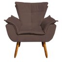 Ver imagem 5 de Kit 01 Namoradeira e 02 Poltronas Opala Suede Pés Palito Castanho D'Rossi - Marrom