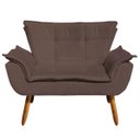 Ver imagem 3 de Kit 01 Namoradeira e 02 Poltronas Opala Suede Pés Palito Castanho D'Rossi - Marrom