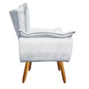 Ver imagem 4 de Kit 01 Namoradeira e 02 Poltronas Opala Suede Pés Palito Castanho D'Rossi - Cinza
