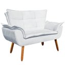 Ver imagem 5 de Kit 01 Namoradeira e 02 Poltronas Opala Suede Pés Palito Castanho D'Rossi - Cinza