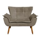 Ver imagem 6 de Kit 01 Namoradeira e 02 Poltronas Opala Suede Pés Palito Castanho D'Rossi - Marrom Rato