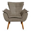 Ver imagem 3 de Kit 01 Namoradeira e 02 Poltronas Opala Suede Pés Palito Castanho D'Rossi - Marrom Rato