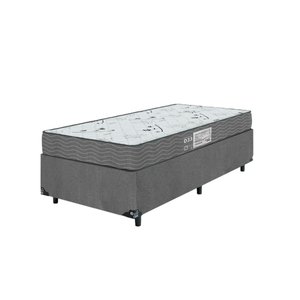 Cama Box Solteiro + Colchão D33 One Face - Suede Cinza