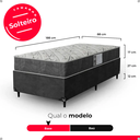 Ver imagem 3 de Cama Box Solteiro + Colchão D33 One Face - Suede Cinza