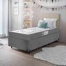 Cama Box Solteiro + Colchão D33 One Face - Suede Cinza - 2