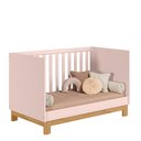 Ver imagem 4 de Quarto de Bebê com Cômoda 4355 e Berço Mini Cama 4315 Rosa Acetinado Patoti Móveis