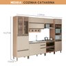 Cozinha Modulada Completa Catharina Com Vidro Reflecta 7 Peças em MDF Amadeirado Nude - 2