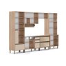 Cozinha Modulada Completa Catharina Com Vidro Reflecta 7 Peças em MDF Amadeirado Nude - 3