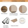 Cozinha Modulada Completa Catharina Com Vidro Reflecta 7 Peças em MDF Amadeirado Nude - 4