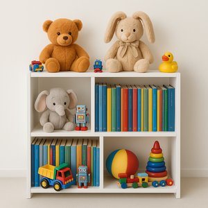Estante Infantil Nichos Organizador de Brinquedos Livros Quarto