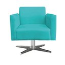 Ver imagem 3 de Kit 2 Poltronas Giratória Marisa Suede Base Cromada D'Rossi - Azul Turquesa