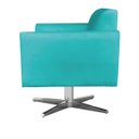 Ver imagem 5 de Kit 2 Poltronas Giratória Marisa Suede Base Cromada D'Rossi - Azul Turquesa