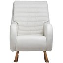 Ver imagem 3 de Poltrona de Amamentação com Balanço Base Milka Sky D02 Linho Branco C-419 - Lyam Decor