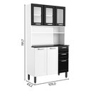 Ver imagem 2 de Cozinha Compacta em Aço com Vidro 2 Gav D Maria Bertolini - Branco/preto