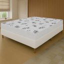 Ver imagem 1 de Cama Box Branca + Colchão Casal Castelar Branco Espuma D33 Bordado 138x188x51cm