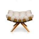 Ver imagem 6 de Poltrona com Puff Giratório Costela Suede Base Madeira Ma25 D'rossi - Bege