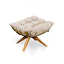 Ver imagem 5 de Poltrona com Puff Giratório Costela Suede Base Madeira Ma25 D'rossi - Bege