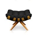 Ver imagem 6 de Poltrona com Puff Giratório Costela Suede Base Madeira Ma25 D'Rossi - Preto
