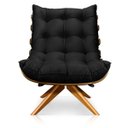 Ver imagem 4 de Poltrona com Puff Giratório Costela Suede Base Madeira Ma25 D'Rossi - Preto