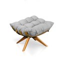 Ver imagem 5 de Poltrona com Puff Giratório Costela Suede Base Madeira Ma25 D'Rossi - Cinza