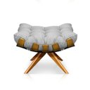 Ver imagem 6 de Poltrona com Puff Giratório Costela Suede Base Madeira Ma25 D'Rossi - Cinza