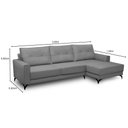 Ver imagem 4 de Sofá 4 Lugares com Chaise Direito 265cm Soreh F05 Veludo Prata - Mpozenato