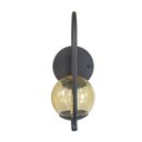 Ver imagem 5 de Kit 2 Arandela Parede Online Preto Globo de Vidro Âmbar