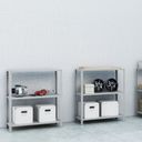 Ver imagem 2 de Estante Aço 3 Prateleiras Livros Cozinha Quarto Eaf007 Cinza