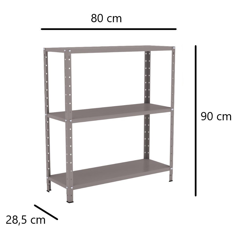 Estante Aço 3 Prateleiras Livros Cozinha Quarto Eaf007 Cinza - 3