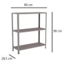 Estante Aço 3 Prateleiras Livros Cozinha Quarto Eaf007 Cinza - 3