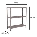 Ver imagem 3 de Estante Aço 3 Prateleiras Livros Cozinha Quarto Eaf007 Cinza