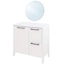 Ver imagem 1 de Gabinete Armário Banheiro Ditália com Pia + Espelho BN-01 cor:branco