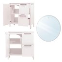 Ver mais imagens de Gabinete Armário Banheiro Ditália com Pia + Espelho BN-01 cor:branco