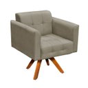 Ver imagem 4 de Kit 01 Namoradeira e 02 Poltronas Giratória Elisa Suede Base Madeira MM30 D'Rossi - Marrom Rato