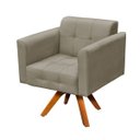 Ver imagem 5 de Kit 01 Namoradeira e 02 Poltronas Giratória Elisa Suede Base Madeira MM30 D'Rossi - Marrom Rato