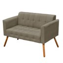 Ver imagem 3 de Kit 01 Namoradeira e 02 Poltronas Giratória Elisa Suede Base Madeira MM30 D'Rossi - Marrom Rato