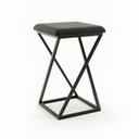 Ver imagem 2 de Banqueta Z Baixa 48cm com Armação de Metal Preto Estofado Preto