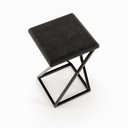 Ver imagem 3 de Banqueta Z Baixa 48cm com Armação de Metal Preto Estofado Preto