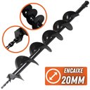 Ver imagem 1 de Broca de Espiral Simples Helicoidal 80x10cm Para Perfurador de Solo Com Encaixe 20mm