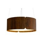Ver imagem 1 de Pendente Fox Lustres 661 Cilíndrico Ø50x21cm Madeira, Mdf, Acrílico, Cabo de Aço 4xe27 Cor:straw