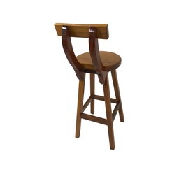 Banqueta de Madeira Girafa com Encosto Natural - 3